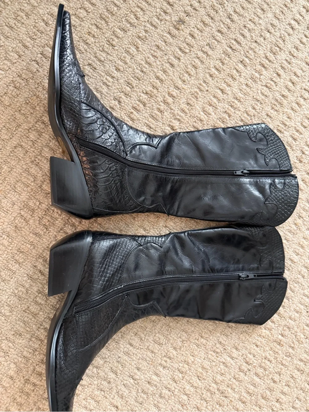 Navid O Nadia Black Over-the-Knee Western Boots